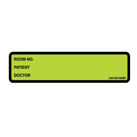 Printed Chart Label-Room #,name, Doctor 1-3/8x5-3/8 Chart W/Black